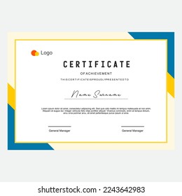 Vector minimal abstract award certificate template