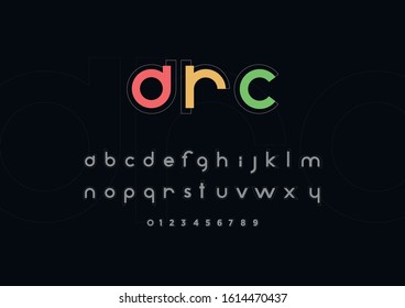 Vector of minimal abstract font and alphabet