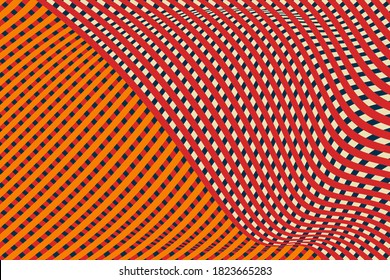 Vector Minimal abstract wavy line colorful gradient dark background. Colorful wavy lines pattern. Opart stripes. Modern waves, geometric line stripes 