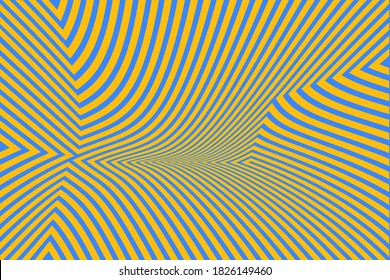 Vector Minimal abstract wavy line colorful gradient dark background. Colorful wavy lines pattern. Opart stripes. Modern waves, geometric line stripes 