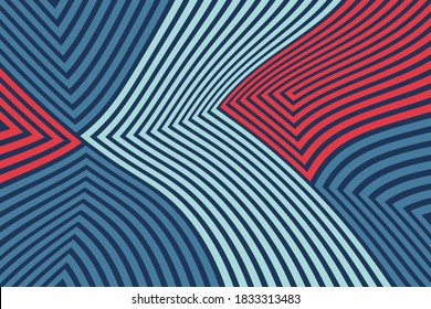 Vector Minimal abstract wavy line colorful gradient dark background. Colorful wavy lines pattern. Opart stripes. Modern waves, geometric line stripes 