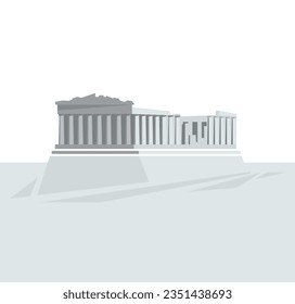 Vektor minimale Akropolis Athen Parthenon Gebäude Wahrzeichen minimale flache Farben Illustration