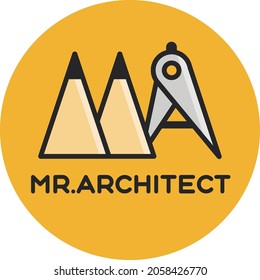 Vector minimal architect logo design