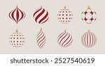 vector minimal christmas ball decorative for christmas trees, new year and christmas concept