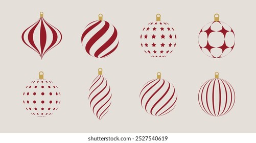 vector minimal christmas ball decorative for christmas trees, new year and christmas concept