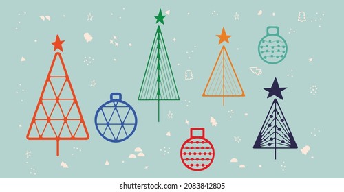 Vector of the minimal Christmas tree clipart