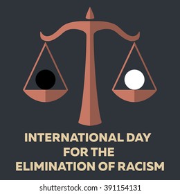 Vector minimal concept for international day for the elimination of racism