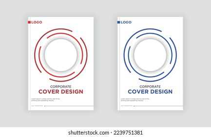Vector minimal corporate cover design, Minimal vector cover design with geometric