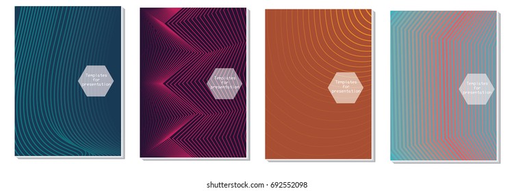 vector minimal covers design cool halftone gradients EPS 8