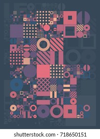 Vector minimal covers procedural design. Futuristic minimalistic layout. Conceptual generative background. Journal or book cover template. eps10.