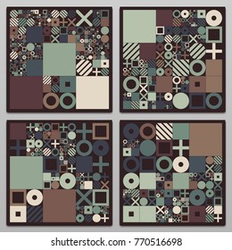 Vector minimal covers procedural design. Futuristic minimalistic layout. Conceptual generative background. Journal or book cover template. eps10.