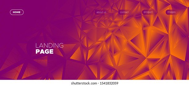 Vector Minimal Design. 3d Modern Polygon Wallpaper. Red Geometry Texture. Landing Page. Graphic Minimal Concept. Vibrant Polygon Background. Red Geometric Shapes. Landing Page. Red Minimal Poster.
