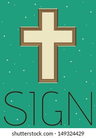Vector Minimal Design - Christian Cross 
