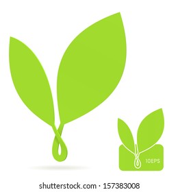 Vector Minimal Design - Green leaves.