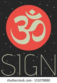 Vector Minimal Design - Hindu Om Symbol 