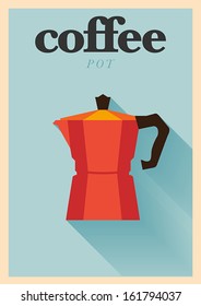 Vector Minimal Design Italian Coffee Pot Poster