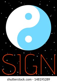 Vector Minimal Design - Taoist Yin-yang Symbol 