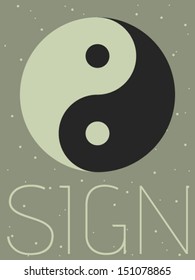 Vector Minimal Design - Taoist Yin-yang Symbol 