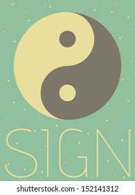 Vector Minimal Design - Taoist Yin-yang Symbol 