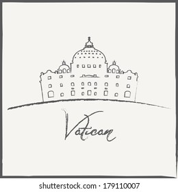 Vector Minimal Design Vatican Museum Poster (EPS10 Vector) 