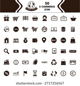 Vector minimal e-commerce iconset design