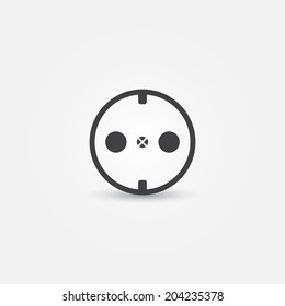 Vector minimal electric outlet icon or logo - vector simple electricity symbol