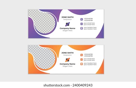 Vector minimal email signature template design.