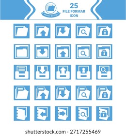 Vector minimal file formats icon set