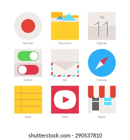 Vector Minimal Flat Icons for mobile phones Set 3