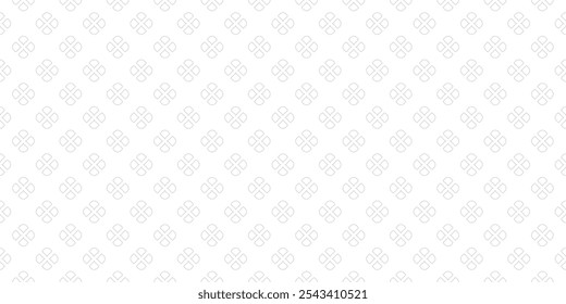 Vector minimal floral geometric seamless pattern. Subtle minimalist grey and white abstract ornament with small outline flowers. Simple modern texture. Repeated linear design on transparent background