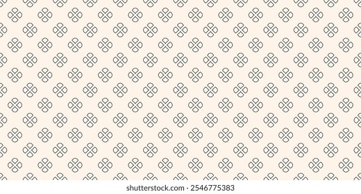 Vector patrón geométrico floral mínimo sin fisuras. Fondo abstracto minimalista sutil en blanco y negro con flores de contorno Pequeño. Textura moderna simple del ornamento. Diseño lineal repetido monocromático