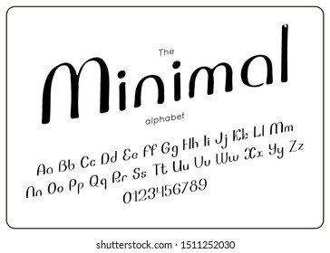Vector minimal font and alphabet. Letters and numbers minimalist style