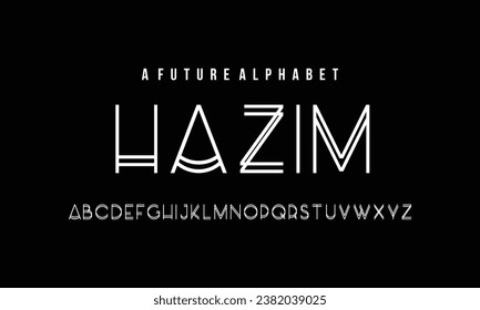 Vector minimal font - modern futuristic design. Creative english alphabet, thin latin letters