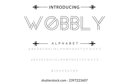 Vector minimal font - modern futuristic design. Creative English alphabet, thin Latin letters