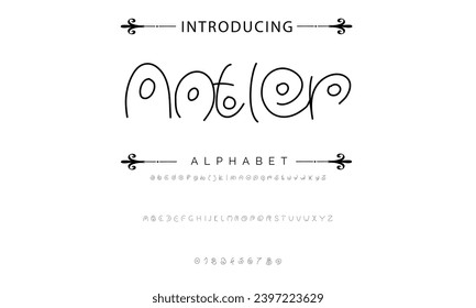 Vector minimal font - modern futuristic design. Creative English alphabet, thin Latin letters