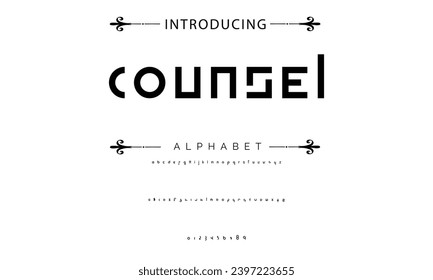 Vector minimal font - modern futuristic design. Creative English alphabet, thin Latin letters
