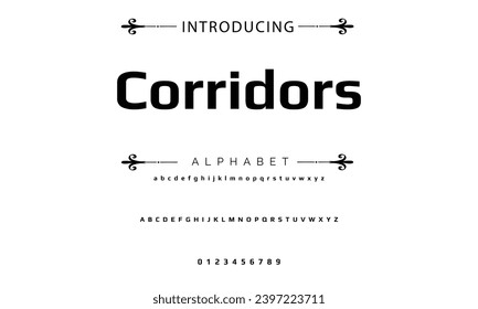 Vector minimal font - modern futuristic design. Creative English alphabet, thin Latin letters