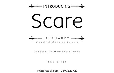 Vector minimal font - modern futuristic design. Creative English alphabet, thin Latin letters