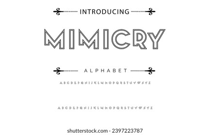 Vector minimal font - modern futuristic design. Creative English alphabet, thin Latin letters