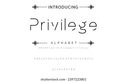 Vector minimal font - modern futuristic design. Creative English alphabet, thin Latin letters