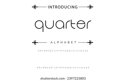 Vector minimal font - modern futuristic design. Creative English alphabet, thin Latin letters
