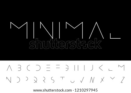 Vector minimal font - modern futuristic design. Creative english alphabet, latin letters