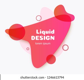 Vector minimal futuristic fluid dynamic shape red color modern gradient style for banner, logo, presentation, flyer, poster, web, print, social post. Isolated liquid abstract geometric background
