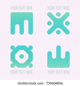 Vector minimal futuristic logo set