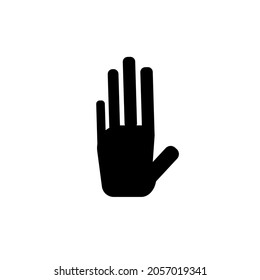 Vector Palm Geométrica Mínima Aislada en Fondo Blanco, Mano Humana.