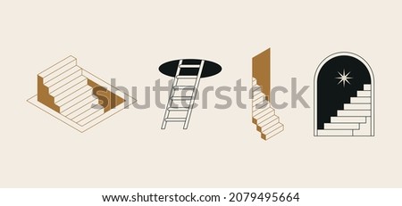 Similar – Image, Stock Photo 50s staircase Stairs