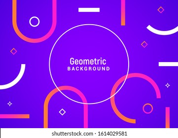 Vector minimal geometric motion background. Digital gradient layout design.