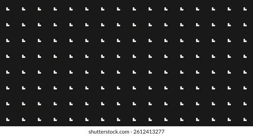 Vector minimal geometric pattern. Abstract black and white seamless texture with small shapes, pixels, arrows. Subtle minimalist background. Simple dark geo design for decor, print, website, package