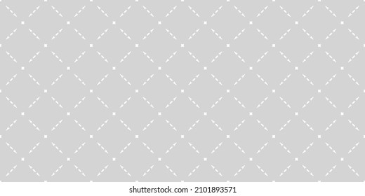 Vector minimal geometric seamless pattern with delicate grid, net, mesh, lattice, diamond shapes. Simple abstract minimalist background. Subtle gray colored ornament texture. Elegant repeat geo design