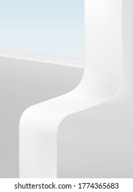 Vector Minimal Geometric Shapes Studio Shot Background, White